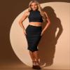 Allegra K Two Pieces Skirt Sets for Women's Summer 2025 Sleeveless Mock Neck Tank Top Bodycon Skirts X-Small Black view 4