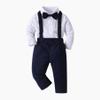 Boarnseorl Baby Boys Gentleman Outfits Pants Sets,Infant Shirt + Pants + Bow Tie + Suspenders,6-9M view 2