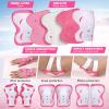 Honoson 7 Pcs Skateboard for Toddlers Beginners Knee Elbow Pads Wrist Guards Gear Set (Pink Oceans,Age 6-10 Kids 24 x 6) view 4