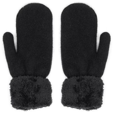CaySep Winter Warm Mittens for Women Men-Soft Lining Cozy Stretchy Knit Mittens Double Layer Thick Outdoor Knitted Gloves