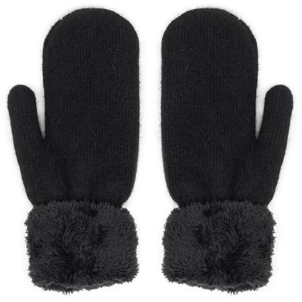 CaySep Winter Warm Mittens for Women Men-Soft Lining Cozy Stretchy Knit Mittens Double Layer Thick Outdoor Knitted Gloves