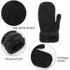 CaySep Winter Warm Mittens for Women Men-Soft Lining Cozy Stretchy Knit Mittens Double Layer Thick Outdoor Knitted Gloves view 2
