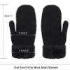 CaySep Winter Warm Mittens for Women Men-Soft Lining Cozy Stretchy Knit Mittens Double Layer Thick Outdoor Knitted Gloves view 3