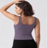 ODODOS 3-Pack Seamless Square Neck Tank for Women Ribbed Knit Soft Low Back Sleeveless Tops, Waist Length, Pink Lace+Violet+Iceberg, X-Large/XX-Large view 4