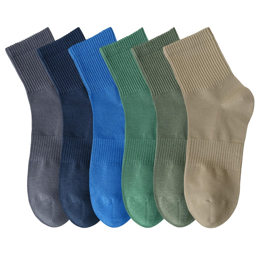 MAGIARTE Mens Mini Crew Above Ankle Pure Cotton Athletic Casual Multicolor Running Socks for men 6 Pack(Color#09L)