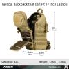 AMHEH 32L Tactical Backpack - 17" Laptop Suspended Protection, 1050D Rugged Urban Everyday Carry Pack, Get Home Bug Out Bag (Tan) view 2