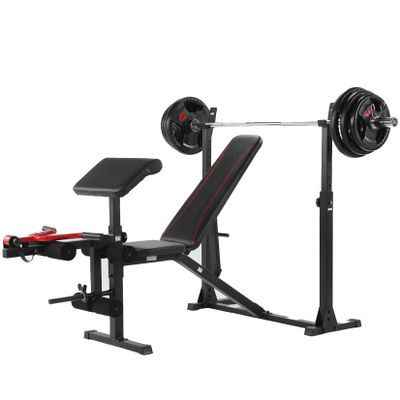 900 LBS 6 in 1 Heavy Duty Weight Bench Strength Training Equipment Home Gym