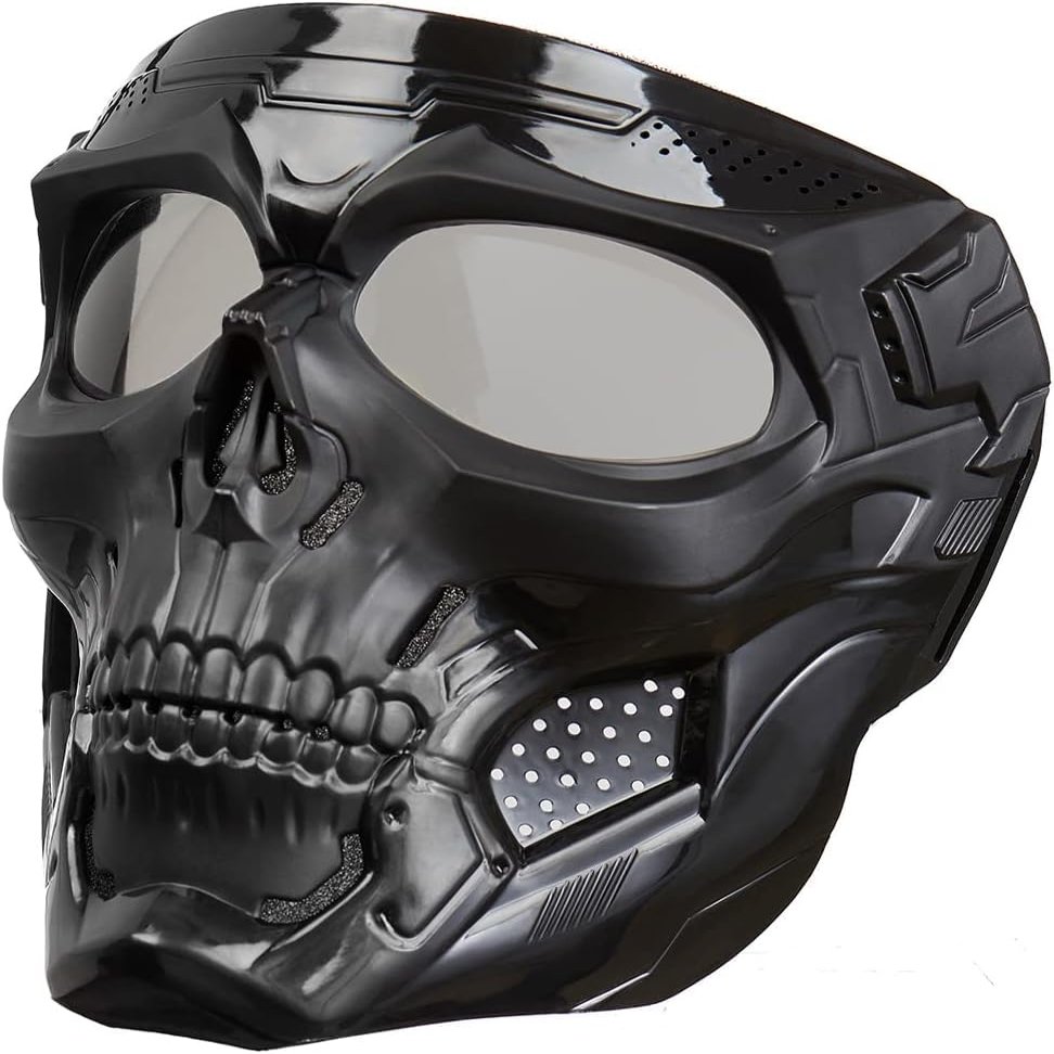 HISTOEG Tactical Paintball Airsoft Helmet Paintball Mask Anti Fog,Tactical Full Face Mask Ski Mask Goggles Detachable Adjustable, Skull B
