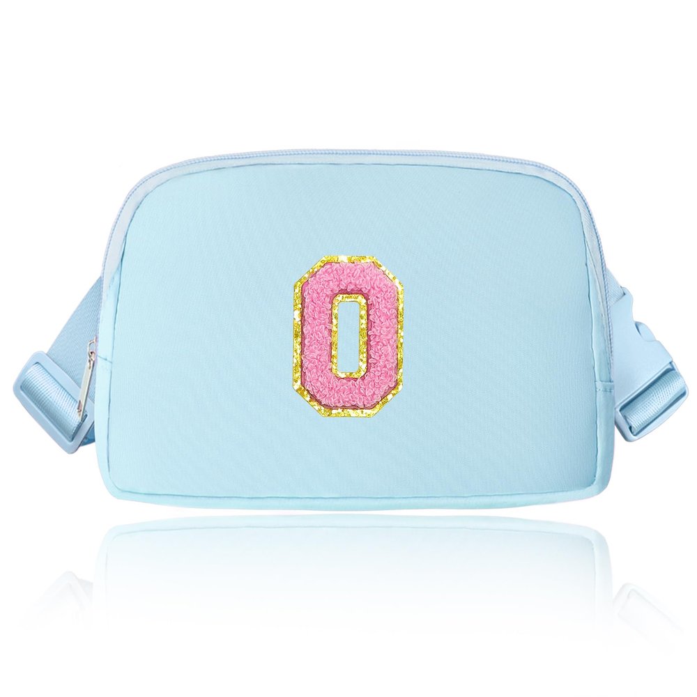 Janhavi Blue Women's Initial Belt Bag, Fanny Pack, Waist Pack - Blue O
