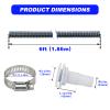 Saunke 1100gph Bilge Pump Installation Kit 12V with PVC Hose, Hose Clamps and Thru-Hull Fitting, 1-1/8 Inch view 4