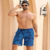 APTRO 2 in 1 Men's Swim Trunks 9" with Zipper Pockets Bathing Suit Built-in Board Shorts Swimwear Long Shorts Blue-Pineapple S view 3