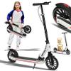 GLDDFDG Scooters for Kids 8-12, Teens & Adults, 3 Handle Height Adjustable Levels, 8IN Solid Tires Big Wheels for Kids, with Double Braking System, Foldable Scooter for Riders up to 330 lbs,B view 1