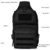 AMHEH 15L 1050D Urban Tactical Sling Bag for Men - Fits 12" Laptop, Water Resistant Everyday Carry Crossbody Backpack, Black view 4