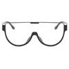 bullabulling Sunglasses Women Oversized One Piece Frame UV400 Sun Glasses Trendy Retro Shades Wrap Around Shield Goggles (black/clear lens) view 1