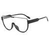 bullabulling Sunglasses Women Oversized One Piece Frame UV400 Sun Glasses Trendy Retro Shades Wrap Around Shield Goggles (black/clear lens) view 2