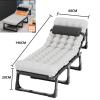 Folding Bed with Mattress, Foldable Camping Cot for Adults Portable Guest Beds with 4 Adjustable Positions for Home Office Indoor Outdoor Camp Beach Vacation(190 * 68 * 28cm) view 2