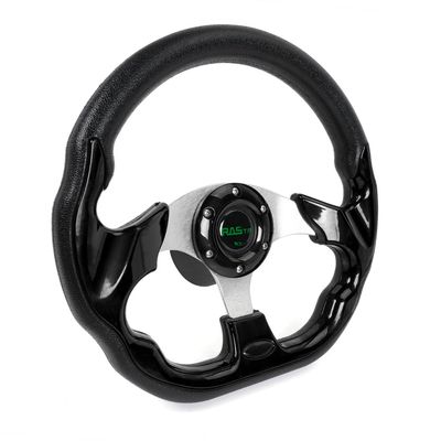 RASTP Boat Steering Wheel with 3/4 Axle Marine Steering Wheel Adapter for Most Marine boats,Vessels,Yachts,Pontoons Boat (Style A- Black)