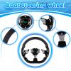 RASTP Boat Steering Wheel with 3/4 Axle Marine Steering Wheel Adapter for Most Marine boats,Vessels,Yachts,Pontoons Boat (Style A- Black) view 3