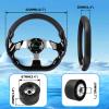 RASTP Boat Steering Wheel with 3/4 Axle Marine Steering Wheel Adapter for Most Marine boats,Vessels,Yachts,Pontoons Boat (Style A- Black) view 4