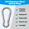 Outmate 304 Stainless Steel Carabiners -3.54 inch Heavy Duty, Durable & Rust-Free Clips for Gym, Swing, Dog Leashes, Hammocks, Keychains, and More(304,M9,Pack of 2) view 2