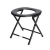 DYINGZL Portable Toilet Seat, Stainless Steel Emergency Toilet, Folding Camping Toilet Seat, Convenient for Camping, Traveling and Emergencies, 29.5*33.5*40cm, Black view 1