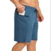 APTRO 2 in 1 Men's Swim Trunks 9" with Zipper Pockets Bathing Suit Built-in Board Shorts Swimwear Long Shorts Solid Dark Blue 2X view 2