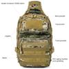 AMHEH 15L Tactical Sling Bag  Hidden Back Pocket, 1050D, MOLLE, Fits 12" Laptop for Everyday Carry & Day Trips (Camo) view 4