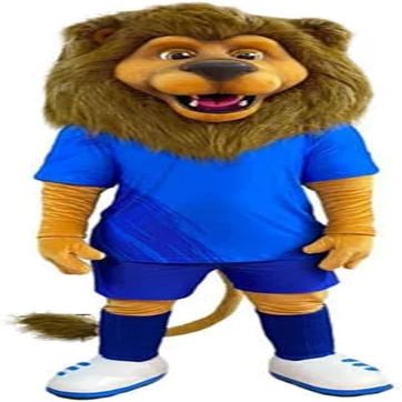 Eamior Vivid Happy Sports Lion Mascot Costume Adult Size for Men & Women with Built-in Fan Inside the Head