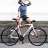 YHUBHSIS Adult Hybrid Bike 24 Speed Hybrid Bike Disc Brake 700C Road Bike, Aluminium Alloy Frame,Disc Brake,Racing Bicycle,Commuter Bike,for Men Women's City Bicycle (White) view 2