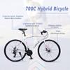 YHUBHSIS Adult Hybrid Bike 24 Speed Hybrid Bike Disc Brake 700C Road Bike, Aluminium Alloy Frame,Disc Brake,Racing Bicycle,Commuter Bike,for Men Women's City Bicycle (White) view 4