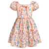 IBTOM CASTLE First Day of School Outfits: Toddler Girls Back to School Pencil Dress Causal Ruffle Bottom Swing Dress Summer School Picture First day of kindergarten Dress Peach Pink 7-8 Years view 1
