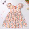 IBTOM CASTLE First Day of School Outfits: Toddler Girls Back to School Pencil Dress Causal Ruffle Bottom Swing Dress Summer School Picture First day of kindergarten Dress Peach Pink 7-8 Years view 2