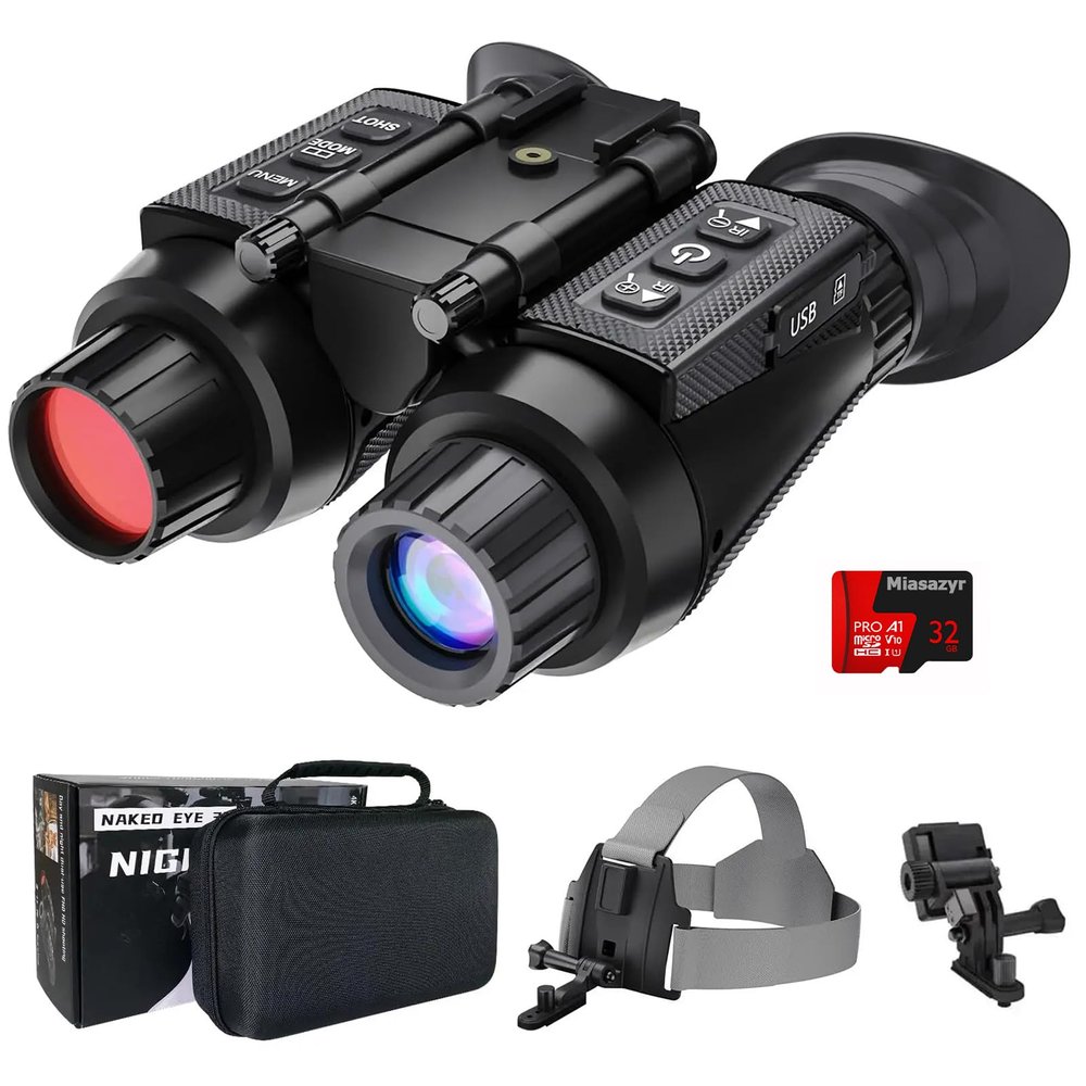 Miasazyr Night Vision Goggles - 4K Night Vision Binoculars for Adults, 1312FT Digital Night Vision, Head-Mounted Infrared Goggles for Viewing in The Dark, 8X Digital Zoom