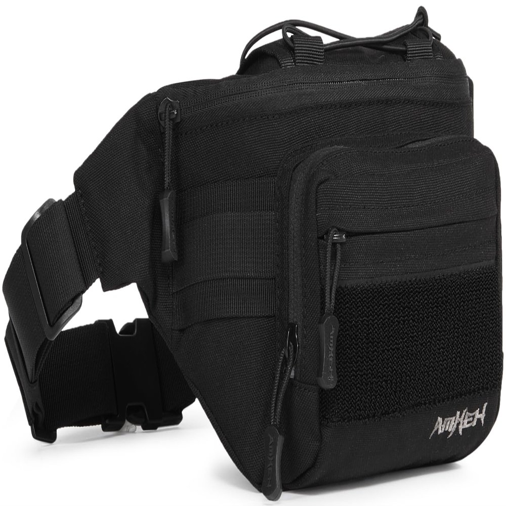 AMHEH 3.5L Tactical Fanny Pack for Men  Spacious Anti-Theft Waist Bag with Hidden Pocket for Urban Commute & Day Hikes, Fits 28"-50" (Black)