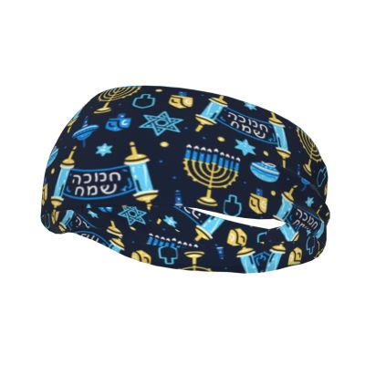 ASYG Hanukkah Headbands for Jewish Headbands Chanukah Sweatbands Happy Hanukkah Wide Head bands