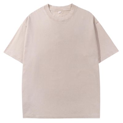 1 Pack Men Oversized Heavy Cotton Summer T Shirts Acid Washed Vintage Unisex Tee Loose Fit Short Sleeve Casual Streetwear Baggy Basic TopsTops Apricot