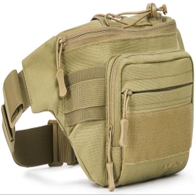 AMHEH 3.5L Tactical Fanny Pack for Men Crossbody Waist Bag for Everyday Carry & Weekend Travel, Fits 28"-50" Waists (Tan)