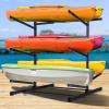 Morohope Freestanding Kayak Storage Rack - Heavy Duty Weatherproof Outdoor Tackle Storage With Hooks for SUP, Canoe, Paddleboard - 6 Levels