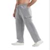AIFARLD Mens Sweatpants Baggy Casual Cargo Sweat Pants for Men Straight Leg Lounge Drawstring with Pockets Open Bottom Light Grey view 1