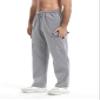 AIFARLD Mens Sweatpants Baggy Casual Cargo Sweat Pants for Men Straight Leg Lounge Drawstring with Pockets Open Bottom Light Grey view 3
