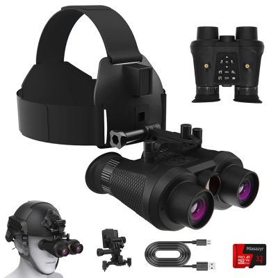 Miasazyr Head Mounted Night Vision Goggles, 3D VR Night Vision Binoculars for Adults, 6X Digital Night Vision, 7 Gear Infrared Night Vision Scope, FHD 4K Video for Hunting & Surveillance