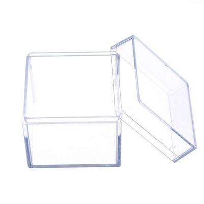 caralin Plastic Transparent Box Square Candy Box Acrylic 5 Sided Jewelry Display Storage Box for Case Square Cube Props Box, As Pic Shows