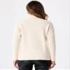 Allegra K Ribbed Sweater for Women's High Neck Long Sleeve Stretch Winter Knit Turtleneck Top X-Large Beige view 3