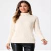 Allegra K Ribbed Sweater for Women's High Neck Long Sleeve Stretch Winter Knit Turtleneck Top X-Large Beige view 4