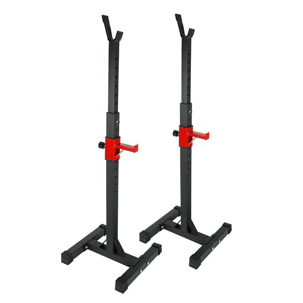 frperce 45-70.5inch Adjustable Bench Press Stands Dip Stand for Home Gym Full Body Multi-Function Workout Fitness, Adjustable Portable Squat Rack 441LBS Max Load