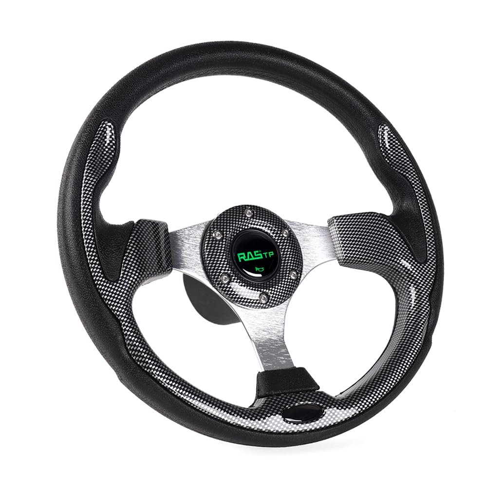 RASTP Boat Steering Wheel with 3/4 Axle Marine Steering Wheel Adapter for Most Marine boats,Vessels,Yachts,Pontoons Boat (Style C- Pane)