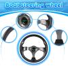 RASTP Boat Steering Wheel with 3/4 Axle Marine Steering Wheel Adapter for Most Marine boats,Vessels,Yachts,Pontoons Boat (Style C- Pane) view 3