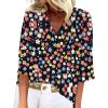 BIVENANT 3/4 Sleeve T Shirts for Women Womens Tops Petite Boho Tops for Women 2024 3/4 Length Sleeve Womens Tops Plus Size Summer Plus Size Blouses for Women view 1