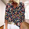 BIVENANT 3/4 Sleeve T Shirts for Women Womens Tops Petite Boho Tops for Women 2024 3/4 Length Sleeve Womens Tops Plus Size Summer Plus Size Blouses for Women view 2