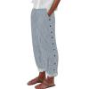 Women Y2k Tear Away Stripe Pants High Split Side Buttons Loose Active Joggers Sweatpants Post-Surgery Trousers (A-06, S) view 1